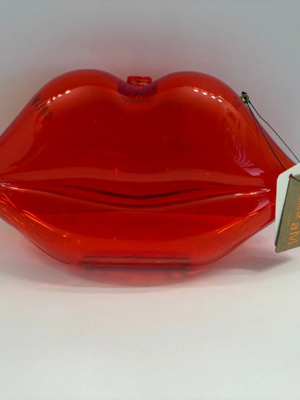 Lips Shaped Bag - Kisses - Lipstick Purse- Hardshell Crossbody / Clear Red - NWT